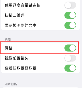 沙县苹果手机维修网点分享iPhone如何开启九宫格构图功能 